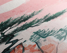 Carregar imagem no visualizador da galeria, Ethereal Reeds In Windy Meadow Blush Tones Skinny Art Tall Art Framed Canvas Print Japanese Style Art Ukiyo-e Art Wood Block Print Nature