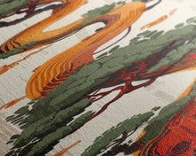 Carregar imagem no visualizador da galeria, Curved Tree With Green Foliage Ukiyo-e Art Japanese Style Framed Canvas Print Wood Block Print Skinny Art Tall Art