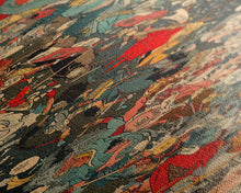 Cargar imagen en el visor de la galería, Complex Samurai Battle Scene With Mythical Creatures Framed Canvas Print Ukiyo-e Wall Art Wood Block Print Tall Art Japanese Style Skinny Art