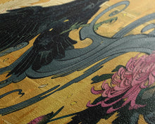 Carregar imagem no visualizador da galeria, Canvas Print Japanese Eagle In Flight Over Chrysanthemum Flowers, Bold Traditional Art For Statement Wall Piece, Cultural Home Decor