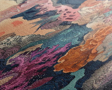 Carregar imagem no visualizador da galeria, Framed Canvas Print Of A Coral Reef Scene Filled With Vibrant Marine Life, Skinny Art, Tall Art, Japanese Style Art, Ukiyo-e Art, Wood Block Print