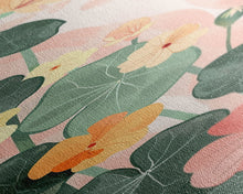 Load image into Gallery viewer, Bright And Colorful Nasturtium Flowers Ukiyo-e Style Tall Skinny Wood Block Japanese Art Framed Canvas Print