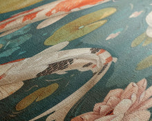 Cargar imagen en el visor de la galería, Graceful Koi Fish Swimming Among Lotus Flowers For Zen-Inspired Wall Art Japanese Style Framed Canvas Print