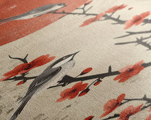 Load image into Gallery viewer, Delicate Birds Perched On Blooming Branch With Red Sun For Traditional Japanese Wall Art Decor Ukiyo-e Style Framed Canvas Print