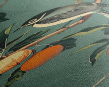 Load image into Gallery viewer, Elegant Bird Among Persimmons On A Green Canvas, Skinny Wall Art With Framed Canvas Print In Japanese Style Art For Feng Shui Decor