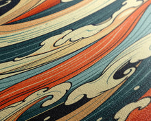 Carregar imagem no visualizador da galeria, Abstract Wave Pattern With Vibrant Colors - Skinny Art Tall Art Framed Canvas Print Japanese Style Art Ukiyo-e Art