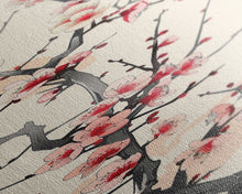 Load image into Gallery viewer, Delicate Plum Blossoms Skinny Art Tall Art Japanese Ukiyo-e Inspired Botanical Framed Canvas Print for Sophisticated Interiors