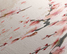 Cargar imagen en el visor de la galería, Cherry Blossom Branches On Canvas In Japanese Ukiyo-e Style, Traditional Woodblock Print, Framed Canvas Print, Tall Skinny Japanese Wall Art, Ready To Hang