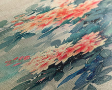 Carregar imagem no visualizador da galeria, Azalea Blossoms Skinny Art Tall Art Japanese Ukiyo-e Inspired Floral Framed Canvas Print for Elegant and Timeless Decor