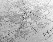 Carregar imagem no visualizador da galeria, Akron Street Map, Akron Map, Map Wall Art, Office Wall Art, City Map Print, Minimalist, Modern Art, Wall Art, Canvas Print, Canvas Wall Art