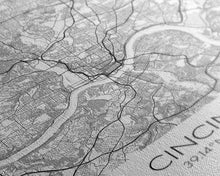 Cargar imagen en el visor de la galería, Cincinnati Street Map, Ohio Map, City Map Art, Minimalist Art, Wall Art, Canvas Print, Canvas Wall Art, Travel Wall Art, Birthday Gift