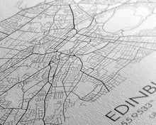 Load image into Gallery viewer, Edinburgh Street Map, United Kingdom Map, Europe City Map Art, Minimalist Art, Wall Art, Canvas Print, Travel Décor, Living Room Wall Art,