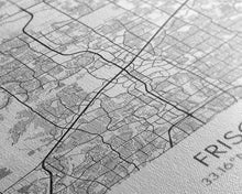 Load image into Gallery viewer, Frisco Street Map, Texas Map, City Map Art, Minimalist Art, Wall Art, Canvas Print, Black And White Art, Office Wall Art, Aviation Gift
