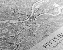Load image into Gallery viewer, Pittsburgh Street Map, Pennsylvania Map, City Map Art, Minimalist Art, Wall Art, Canvas Print, Boys Room Wall Art, Aviation Gift, Travel Art