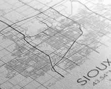 Load image into Gallery viewer, Sioux Falls Street Map, South Dakota Map, City Map Print, Minimalist Art, Wall Art, Canvas Print, Dorm Room Décor, Gifts For Her