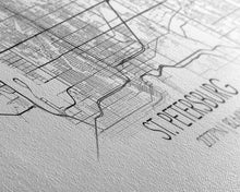Cargar imagen en el visor de la galería, Panoramic St Petersburg City Map, Florida Art, Map Print, Minimalist Wall Art, Canvas Art, Housewarming Gift, Street Map Art, Closing Gift