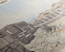 Carregar imagem no visualizador da galeria, Akrotiri Archaeological Site Framed Canvas Print Travel Poster | Wall Art | Home Decor | Gift For Travel Lover | Wall Hanging | Original Art