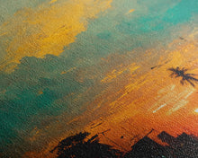 Load image into Gallery viewer, Cloudy sunset canvas print, sunset art, California Highway art, living room wall art, guest room wall art