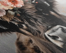 Carregar imagem no visualizador da galeria, Framed Canvas Wall Art, Cute Cow Wearing Flowers, Farmhouse Decor, Farmhouse Wall At, Extra Large Boho Decor, Modern Art, Minimalist Rustic