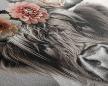 Load image into Gallery viewer, Cute Framed Canvas Wall Art, Cute Cow Wearing Flowers, Farmhouse Decor, Farmhouse Wall At, Extra Large Boho Decor, Minimalist Modern Art