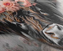 Carregar imagem no visualizador da galeria, Framed Wall Art Texas Cattle, Wood Framed Canvas Print, Farmhouse Decor, Minimalist Rustic Farmhouse Painting, Vacation Home Decor, Western