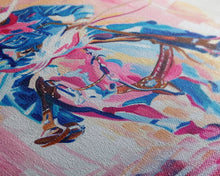 Load image into Gallery viewer, Cowboy Riding in Pink - Colorful Western Art, Framed Canvas Print, Living Room Decor, Cowboy Painting, Vibrant Wall Art