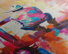 Carregar imagem no visualizador da galeria, Abstract Cowboy with Cross in Bold Hues - Framed Canvas Print, Modern Western Decor, Vibrant Cowboy Wall Art for Living Room or Bedroom