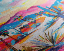 Load image into Gallery viewer, Colorful Desert Pathway Art - Framed Canvas Print, Southwestern Decor, Vibrant Living Room Wall Art, Modern Desert Landscape