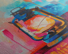 Cargar imagen en el visor de la galería, Brightly Painted Oil Lamp - Framed Canvas Print, Vibrant Western Art, Rustic Lamp Wall Art for Living Room Decor