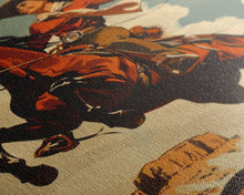 Load image into Gallery viewer, Elegant Cowgirl Commanding Horse | Framed Canvas Print | Western Wall Art | Living Room Decor | Rustic Home Decor