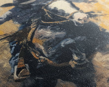 Carregar imagem no visualizador da galeria, Action-Packed Cowboy on Horseback - Framed Canvas Print, Western Wall Art, Rustic Decor, Living Room and Bedroom Art Print