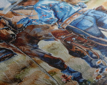 Load image into Gallery viewer, Cowboy on Rearing Horse Silhouette - Framed Canvas Print, Western Wall Art, Rustic Decor, Living Room and Bedroom Art Print