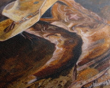 Load image into Gallery viewer, Classic Cowboy Hat and Boots Art - Framed Canvas Print, Rustic Bedroom Decor, Cowboy Themed Wall Art for Home, Western Artwork