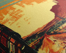 Carregar imagem no visualizador da galeria, Abstract Cowboy in Desert Sunset Scene, Boho Bedroom Art, Framed Canvas Print, Modern Living Room Decoration, Rustic Wall Art