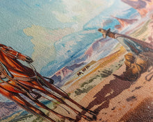 Load image into Gallery viewer, Cowboy Resting with Horse in Desert Landscape, Classic Western Art, Framed Canvas Print, Rustic Wall Decor, Living Room Decoration