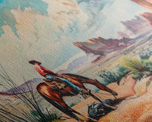 Load image into Gallery viewer, Cowboy Gazing Over Expansive Desert, Boho Western Landscape Art, Framed Canvas Print, Living Room Wall Decor, Rustic Country Style
