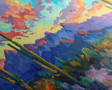 Load image into Gallery viewer, Expansive Desert Landscape at Sunset, Colorful Southwestern Art, Framed Canvas Print, Boho Living Room Wall Decor, Desert Scene