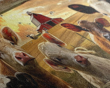 Carregar imagem no visualizador da galeria, Charming desert garden with blooming cacti and sunset, Framed Canvas Print, perfect for rustic farmhouse living room art