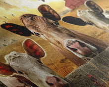 Carregar imagem no visualizador da galeria, Cute cows peeking through barn fence, Framed Canvas Print, ideal for farmhouse living room, country style wall art decor