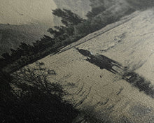 Load image into Gallery viewer, Cowboy Crossing River with Mountains, Framed Canvas Print for Western Living Room Decor, Ideal Bedroom Wall Art, Rustic Scene