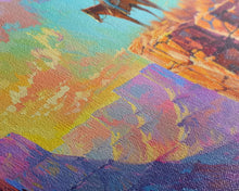 Load image into Gallery viewer, Cowboy on Horse Overlooking Canyon Sunset, Farmhouse Style Framed Canvas Print for Living Room Wall Art, Vibrant Home Decor, Western Scene