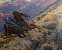 Load image into Gallery viewer, Cowgirl Galloping Across Desert Landscape, Vibrant Framed Canvas Print, Perfect for Living Room Art, Western Bedroom Decor, Desert Wall Art