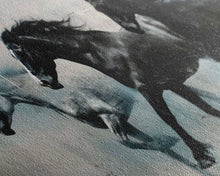 Carregar imagem no visualizador da galeria, Galloping Horses in Monochrome Abstract Landscape, Perfect Wall Art, Framed Canvas Print for Living Room or Bedroom Decor, Equestrian Art