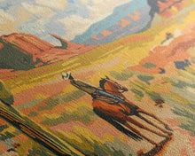 Load image into Gallery viewer, Cowboy in Desert Valley, Framed Canvas Print for Rustic Living Room Decor, Western Art for Home and Bedroom Decoration