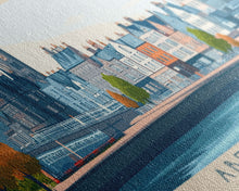 Carregar imagem no visualizador da galeria, Aberdeen, Scotland Panoramic Travel Poster Canvas Print, Aberdeen, Scotland Painting, Scotland Art, Aberdeen Panoramic Travel Art, Travel Painting