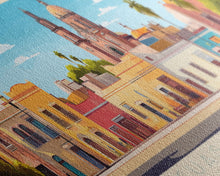 Carregar imagem no visualizador da galeria, Aguascalientes, Mexico Panoramic Travel Poster Canvas Print, Aguascalientes, Mexico Painting, Mexico Art, Aguascalientes Travel Art, Guest Room Painting