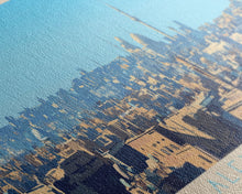 Carregar imagem no visualizador da galeria, Algiers, Algeria Panoramic Travel Poster Canvas Print, Algiers, Algeria Painting, Algeria Art, Algiers Travel Art, Guest Room Painting