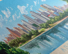 Load image into Gallery viewer, Asuncion, Paraguay Panoramic Travel Poster Canvas Print, Asuncion, Paraguay Painting, Paraguay Art, Asuncion Travel Art, Living Room Painting