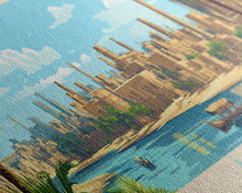Load image into Gallery viewer, Asyut, Egypt Travel Poster Panoramic Canvas Print, Asyut, Egypt Painting, Egypt Art, Asyut Travel Art, Guest Room Painting