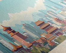 Load image into Gallery viewer, Beijing, China Panoramic Travel Poster Canvas Print, Beijing, China Painting, China Art, Beijing Travel Art, Guest Room Painting